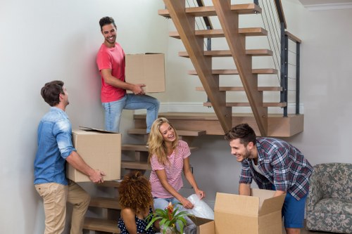 Stacked packing boxes and moving supplies in Waterloo