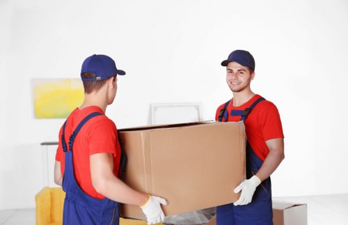 Office removals planning in Waterloo with moving boxes and workspace setup