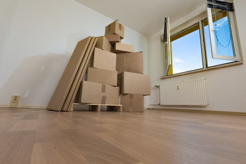Boxes and furniture indicating a load-based Waterloo removals estimate