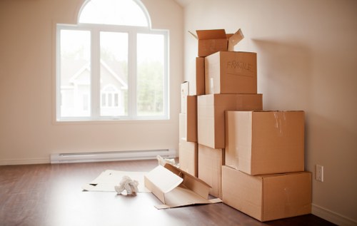 A van loading household items for a Waterloo relocation